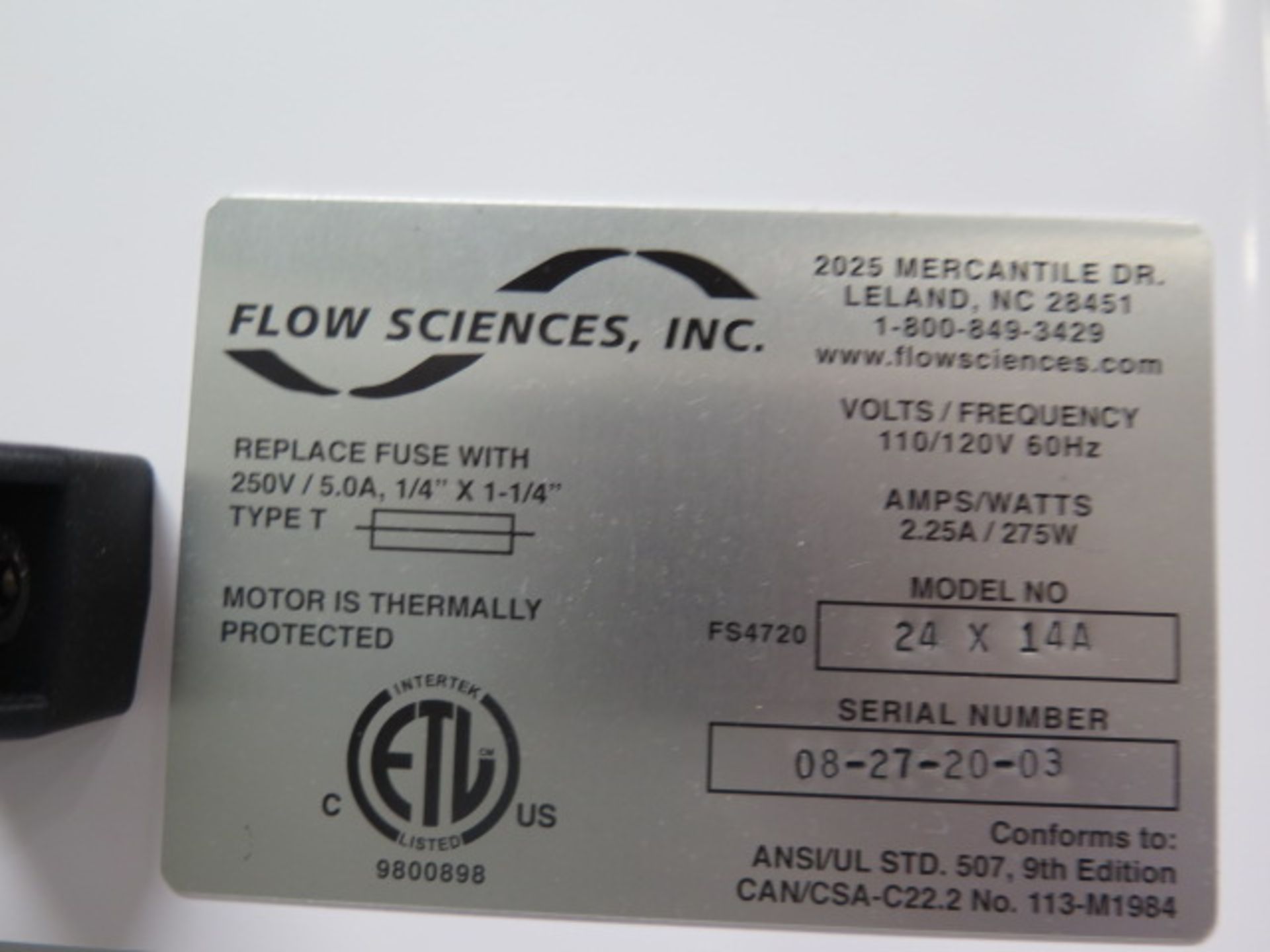 Flow Sciences 36" BIBO (Bag In - Bag Out) ETA363024ABD Flow Hood w/ VBSE HEPA Filtration, SOLD AS IS - Image 8 of 8