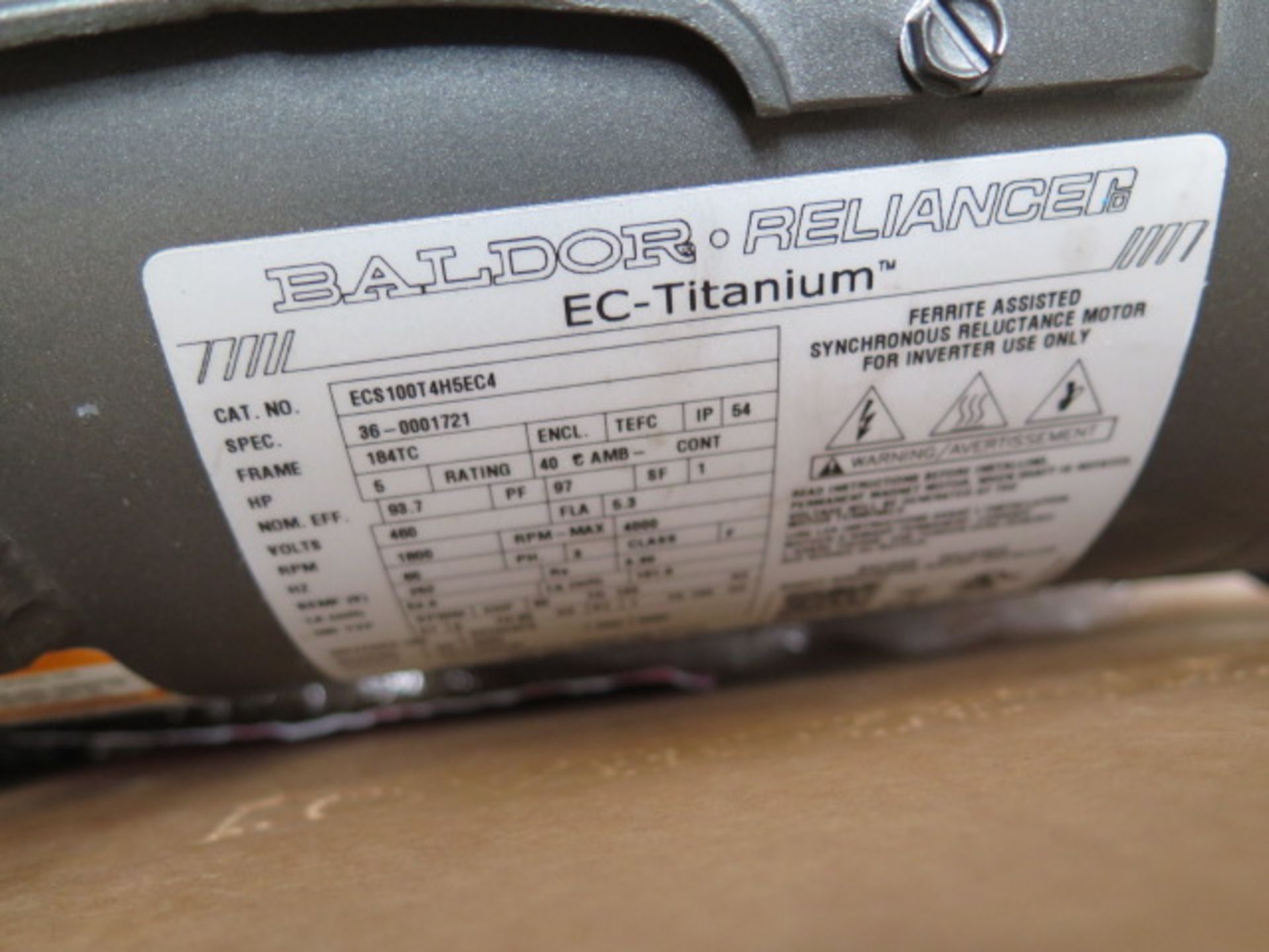 Baldor-Reliance EC-Titanium Series 5Hp Elec Motor w/ Allen Bradley Motor Controller 480V,SOLD AS IS - Image 6 of 7