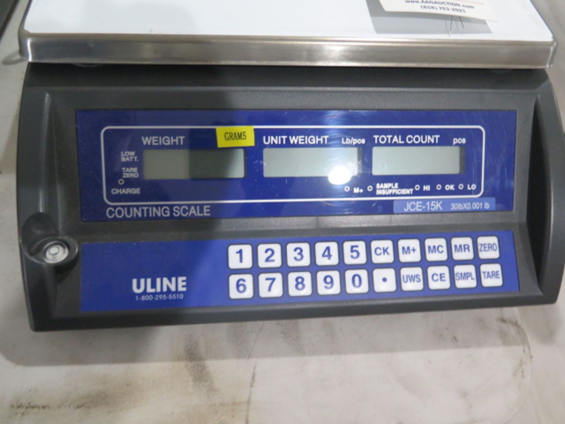 Uline JCE-15K 30 Lb Digital Counting Scale (SOLD AS-IS - NO WARRANTY) - Image 4 of 4