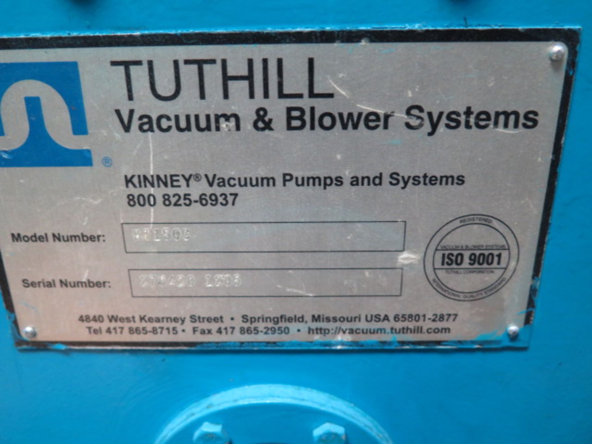 Kinney / Tuthill KT150C Vacuum Pump w/ 7.5Hp Motor, 3Hp Suction Motor (SOLD AS-IS - NO WARRANTY) - Image 9 of 9