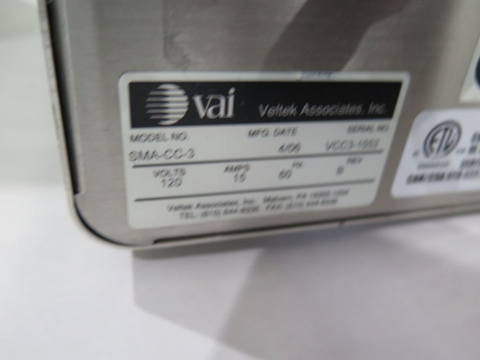 VAI Valtek Associates SMA-CC-3 Vacuum Comtrol Center s/n VCC01052 w/ (3) Port Controls, SOLD AS IS - Bild 8 aus 8