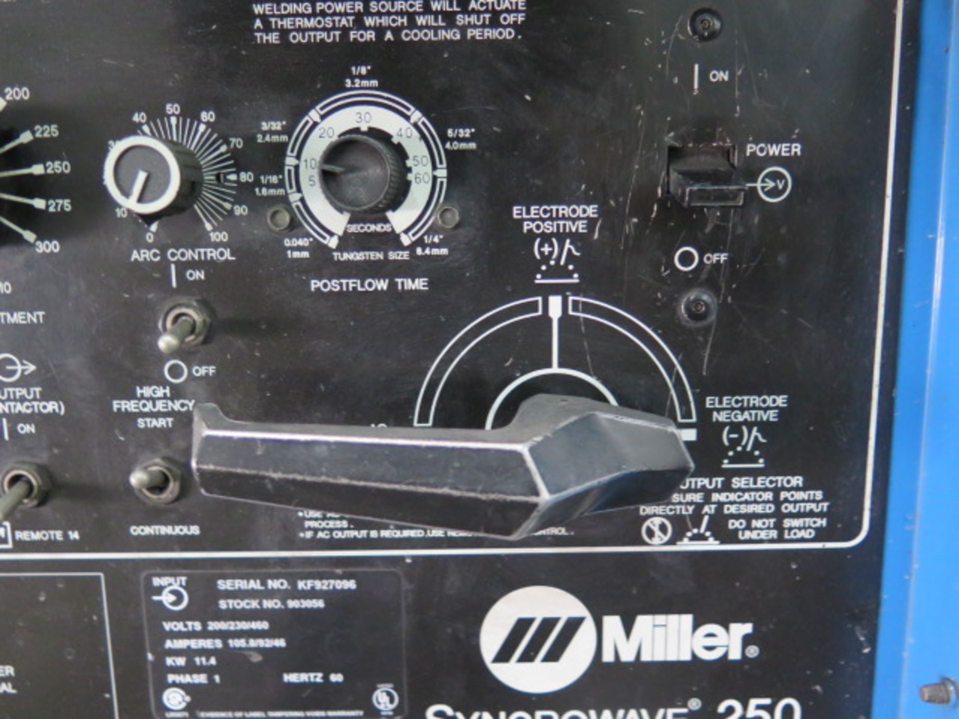 Miller Syncrowave 250 CC-AC/DC Arc Welding Power Source w/ Miller Radiator-1A Cooling, SOLD AS IS - Image 8 of 13