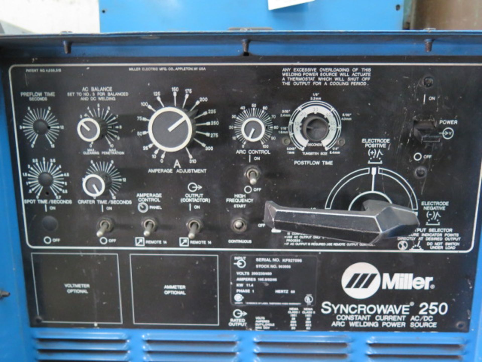 Miller Syncrowave 250 CC-AC/DC Arc Welding Power Source w/ Miller Radiator-1A Cooling, SOLD AS IS - Image 6 of 13