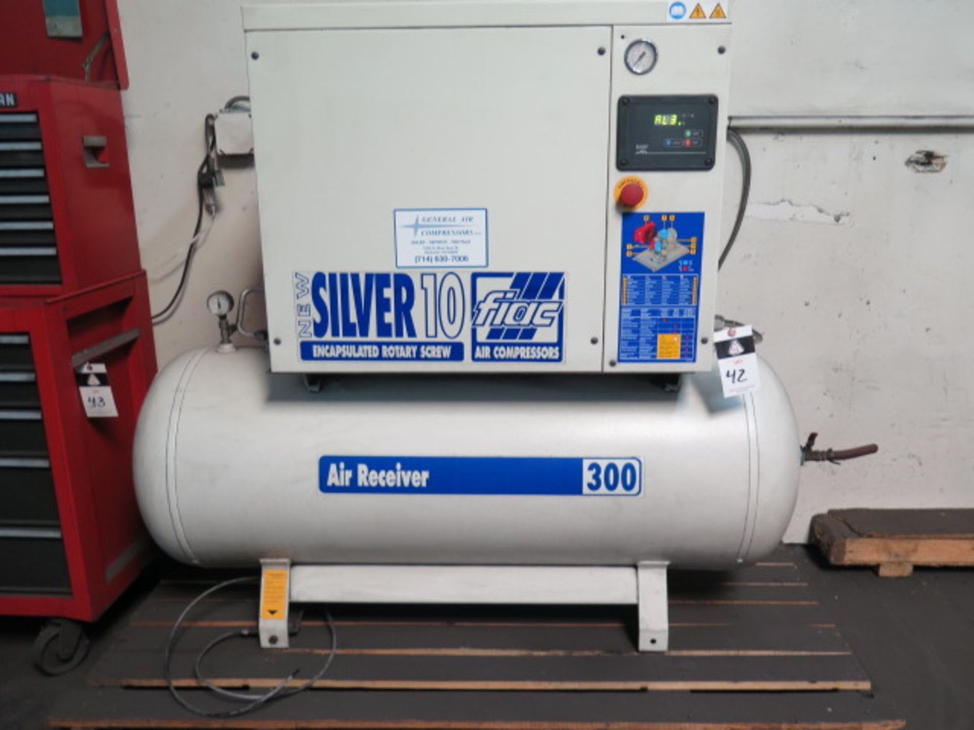2017 Fiac “New Silver 10/300” Encapsulated Rotary Screw Air Compressor s/n BN9-43408, SOLD AS IS