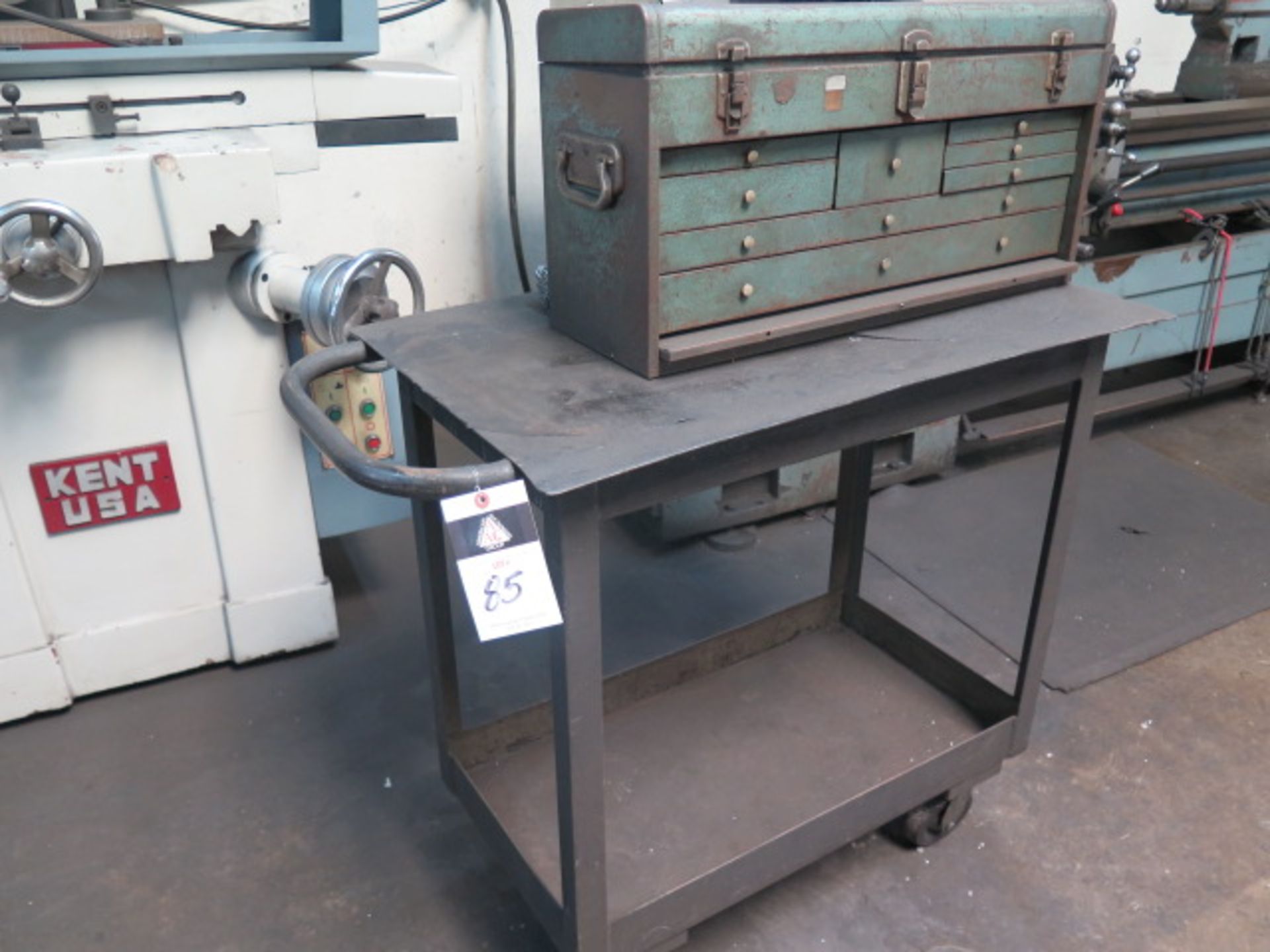 Kennedy Tool Box w/ Misc Lathe Tooling and Cart (SOLD AS-IS - NO WARRANTY)