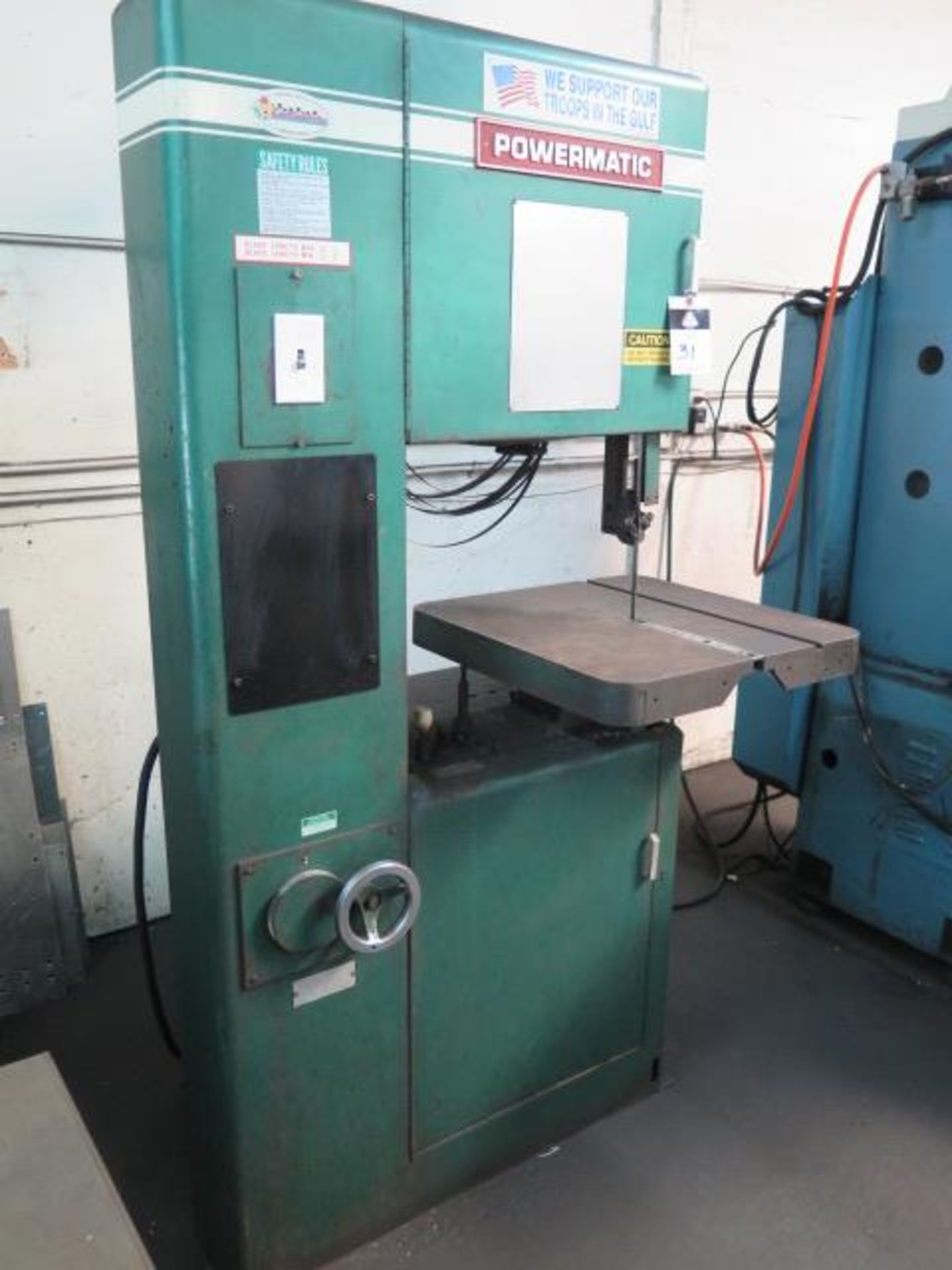 Powermatic mdl. 87 20” Vertical Band Saw s/n 7987186 w/ Dial Change FPM, 24” x 24” Table (SOLD AS-IS - Image 2 of 9