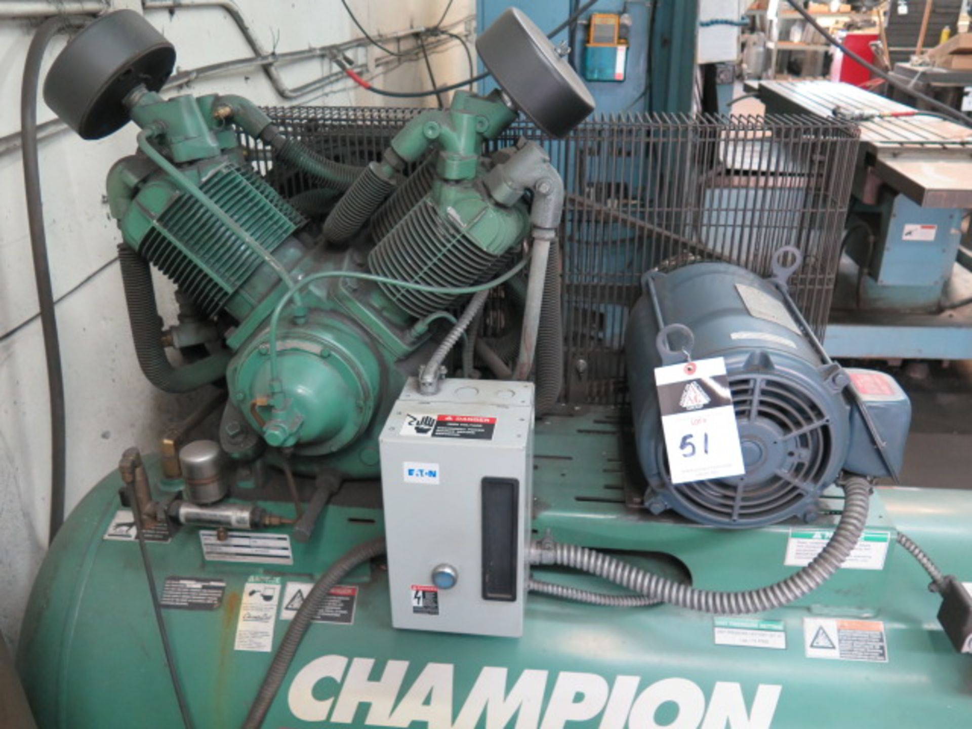 2017 Champion Advantage 7.5Hp Horizontal Air Compressor w/ 2-Stage Pump, 120 Gallon Tank (SOLD AS-IS - Image 4 of 12