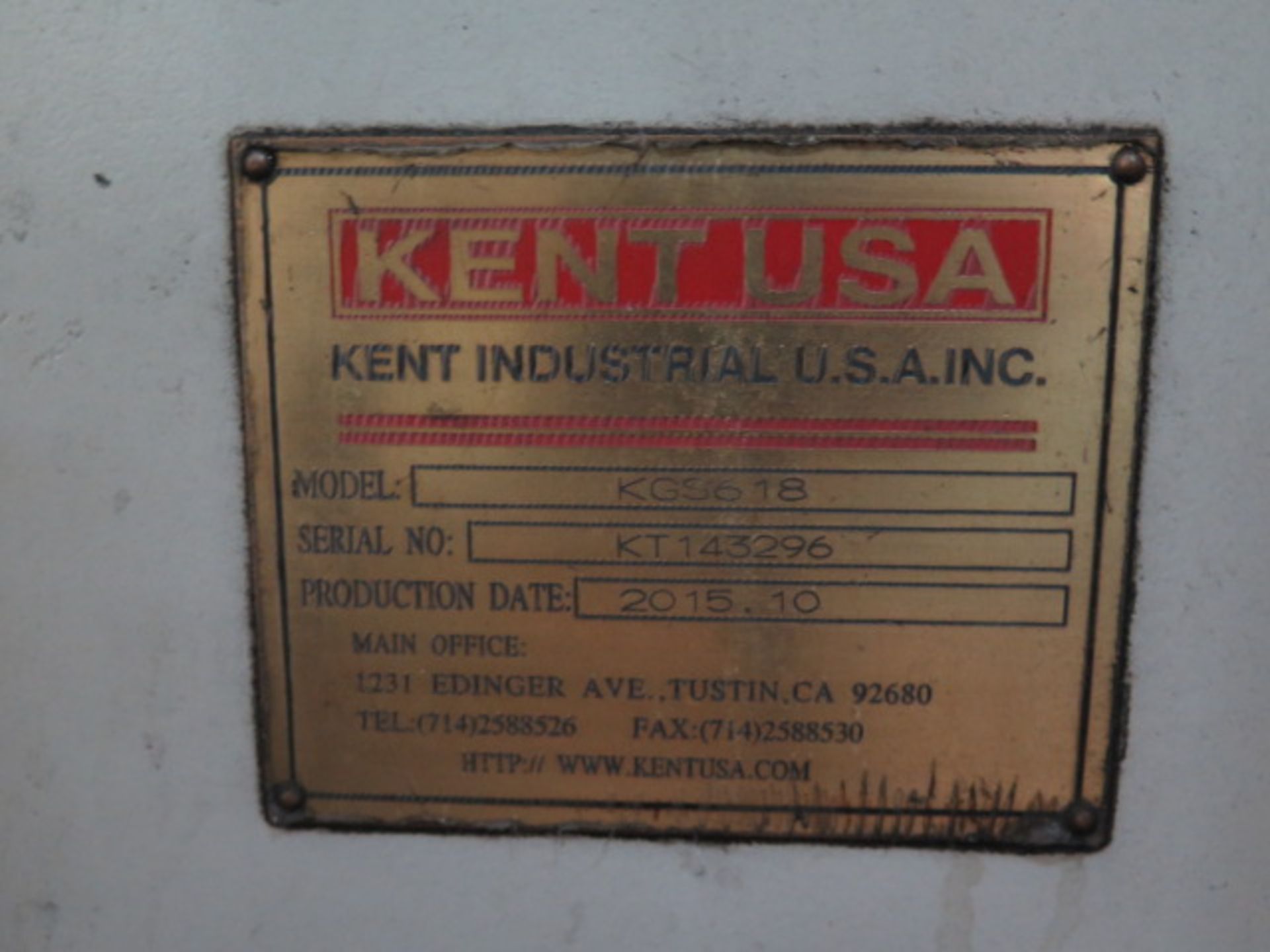 2013 Kent KGS618 6” x 18” Surface Grinder s/n KT143296 w/ 6” x 18” Magnetic Chuck (SOLD AS-IS - NO - Image 14 of 15