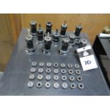 BT-40 Taper Collet Chucks (11) w/ Flex Collets and Rack (SOLD AS-IS - NO WARRANTY)