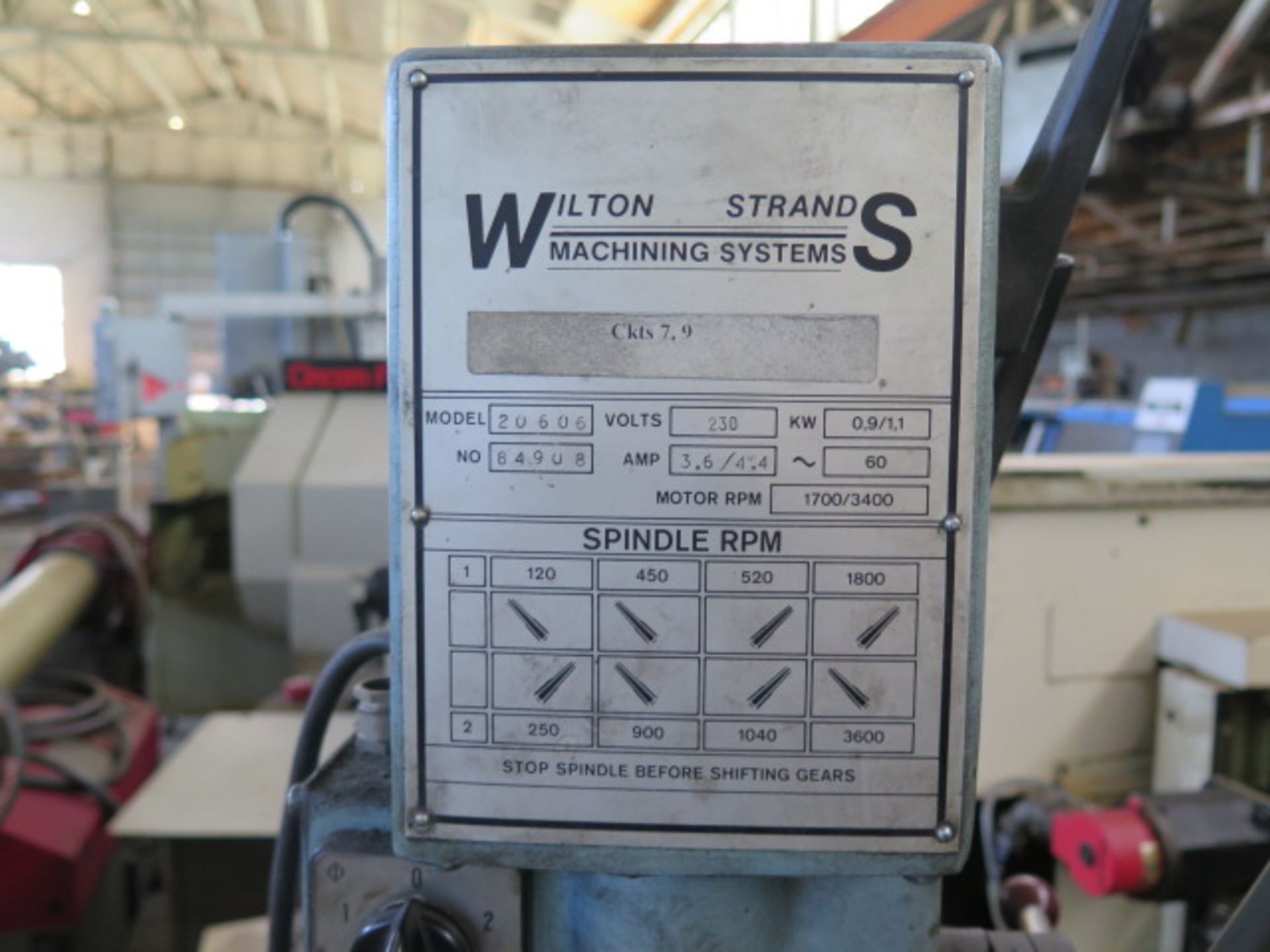 Wilton Strand 20606 Geared Head Drill Press s/n 84908 w/ 120-3000 RPM, 18" x 25" Table, SOLD AS IS - Image 6 of 6