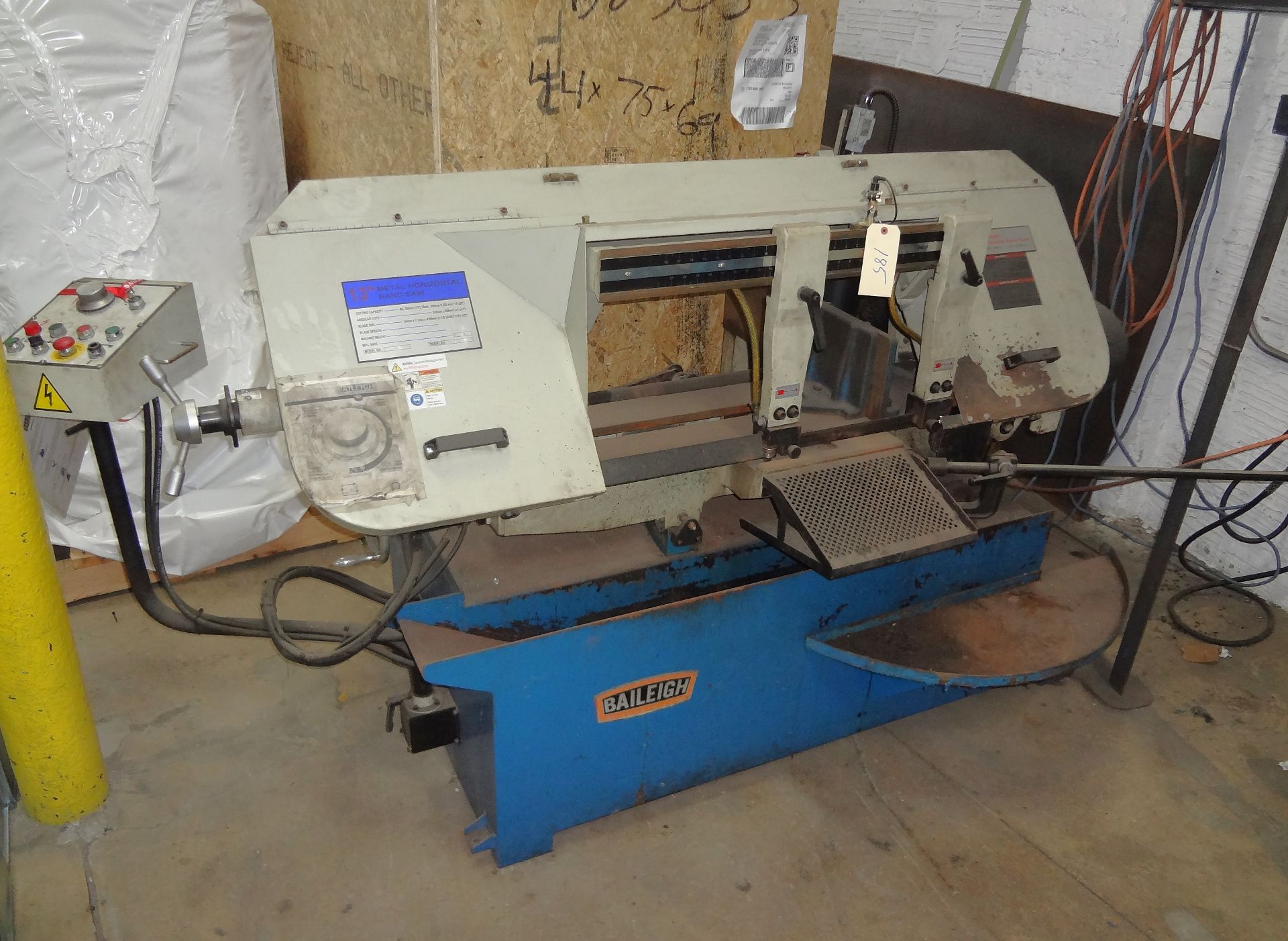 2018 BAILEIGH MDL. BS-330SA HORIZONTAL BANDSAW, W/ 13" X 20" CAPACITY, CLAMPING, CONTROLS