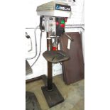 16" DELTA MDL. 17-965 FLOOR TYPE DRILL PRESS, W/ 14" X 14" TABLE, 3/4HP SINGLE PHASE