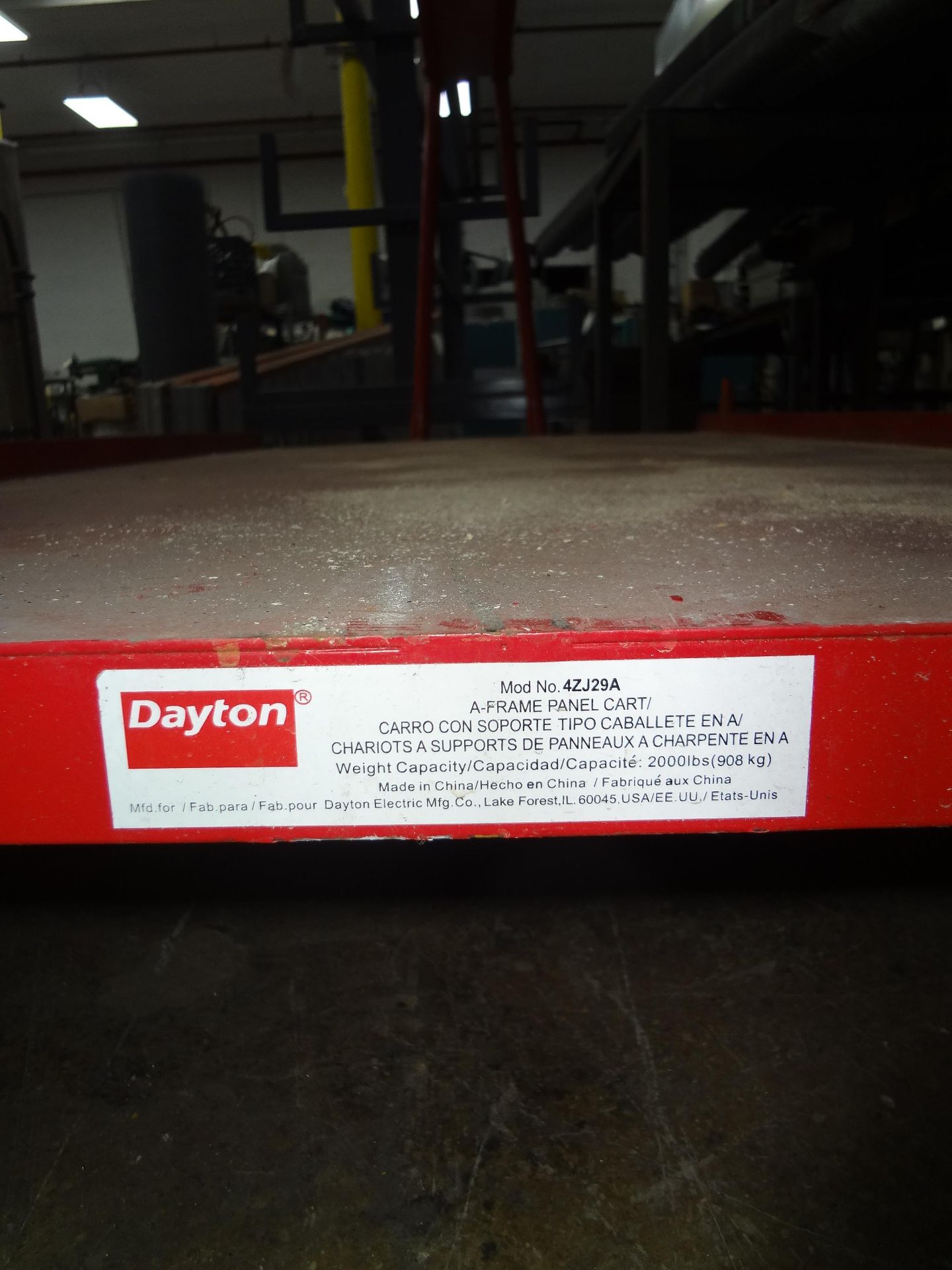 DAYTON 46' LONG X 4' HIGH PORTABLE A-FRAME CART - Image 2 of 2