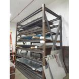 HEAVY DUTY STEEL MATERIAL RACK, 69" FRONT TO BACK X 128" LEFT TO RIGHT X 144" OVERALL HEIGHT, 7-TIER