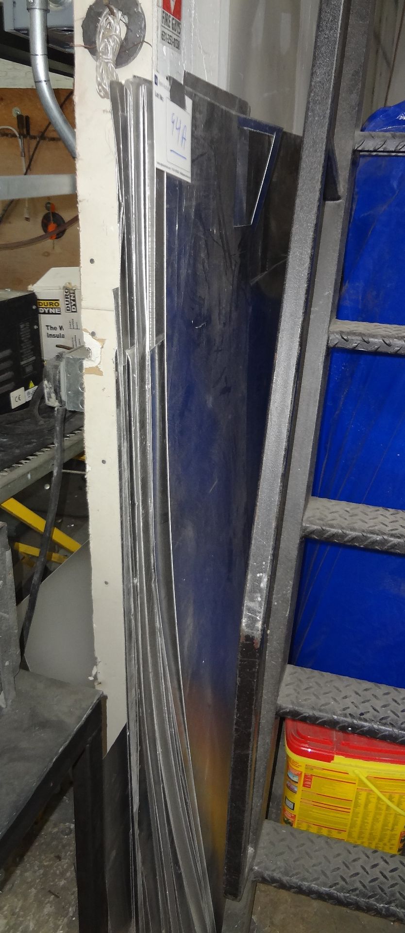 ASSORTED ALUMINUM SHEETS, UP TO 4' X 8' (AGAINST WALL UNDER MEZZANINE)