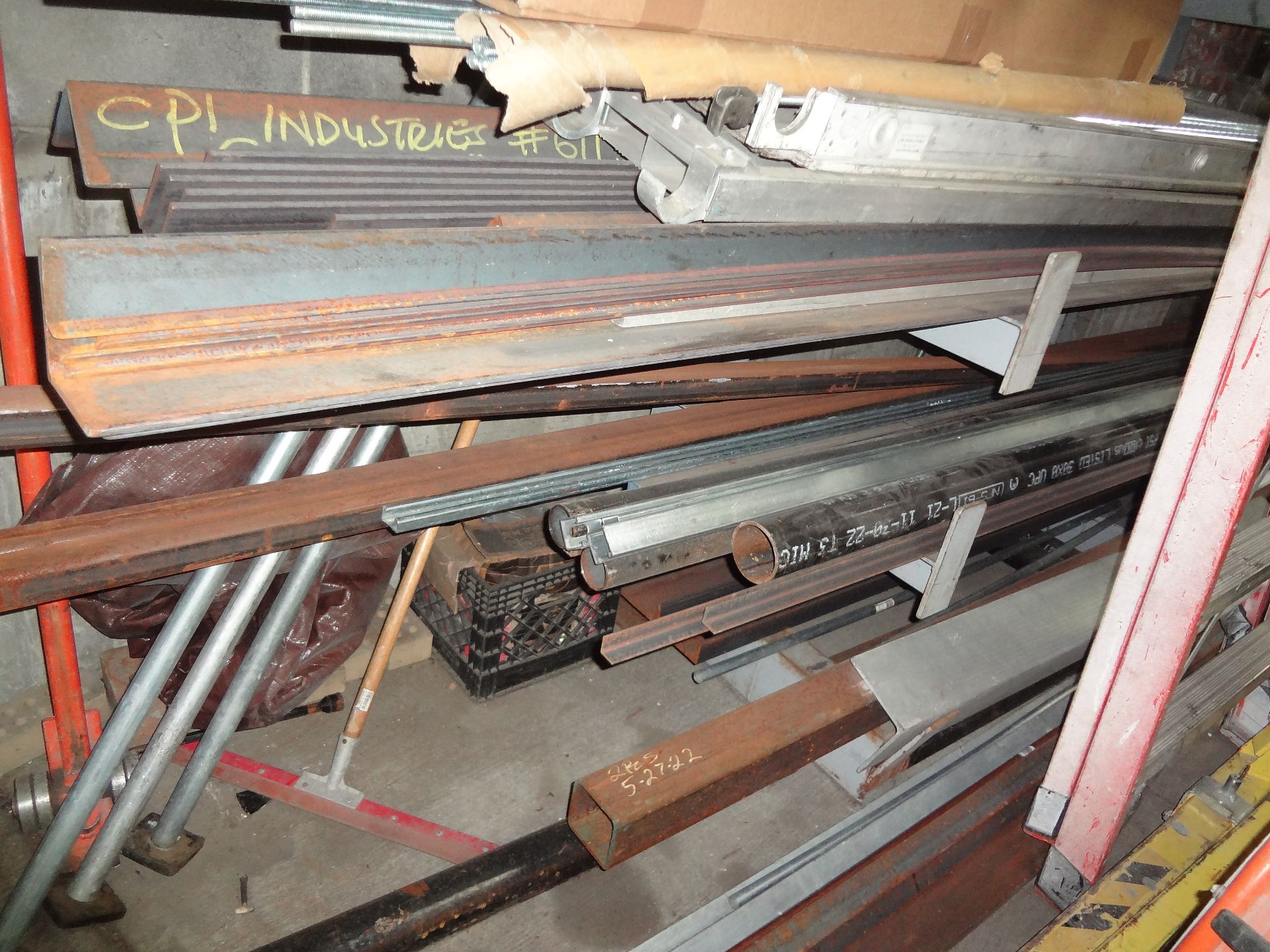 ASSORTED ANGLE IRON, COPPER TUBE, CONDUIT, SQUARE TUBING, FLATS, THREADED ROD, ETC. (AGAINST WALL IN - Image 2 of 5