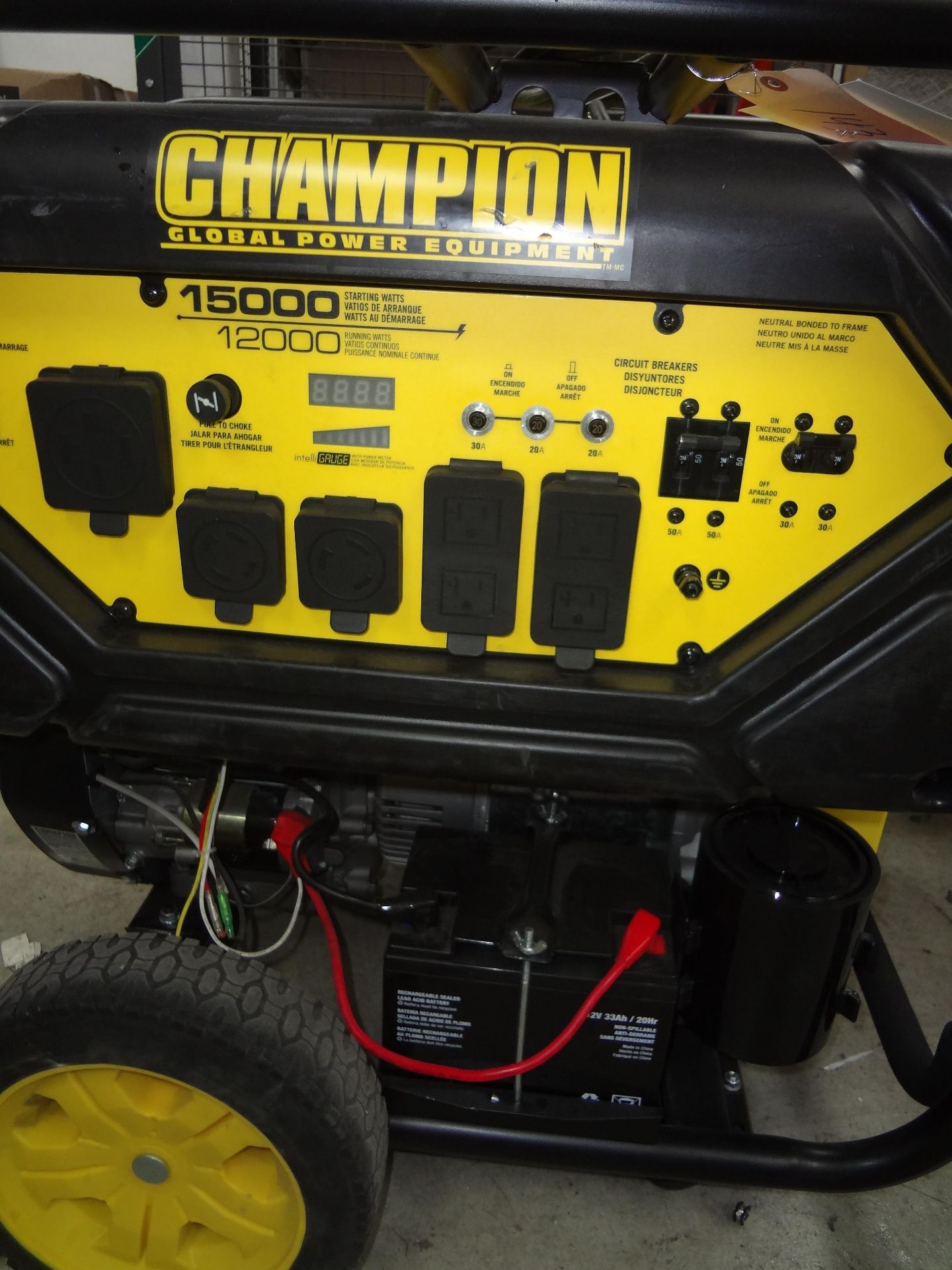 CHAMPION MDL. 100111 15,000-WATT GENERATOR, 12,000 CONTINUOUS, INTELLIGAUGE, S/N: 210SCT0900061 - Image 3 of 4