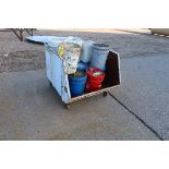 LOT SCRAP BIN W/NEW HYDRAULIC OILS FOR MACHINERY