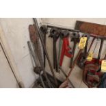 LOT MANUAL THREADERS, CHAIN WRENCHES, ETC.