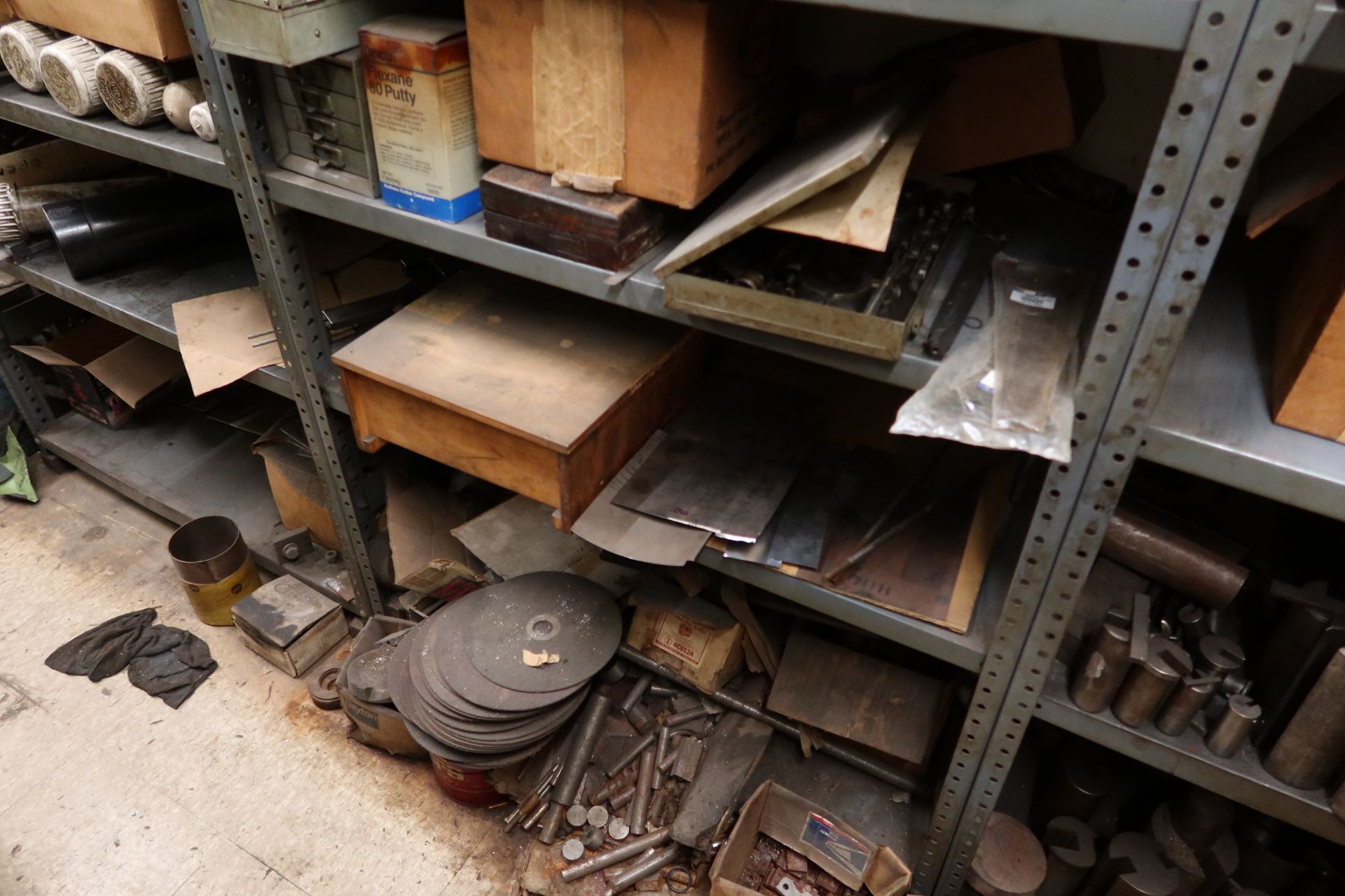 LOT 3-RACKS W/CONTENTS, END MILLS, DRILLS, COLLETS, ETC. - Image 6 of 8