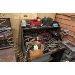 LOT CABINET W/ CLAMP KITS, LATHE & MILL TOOLING