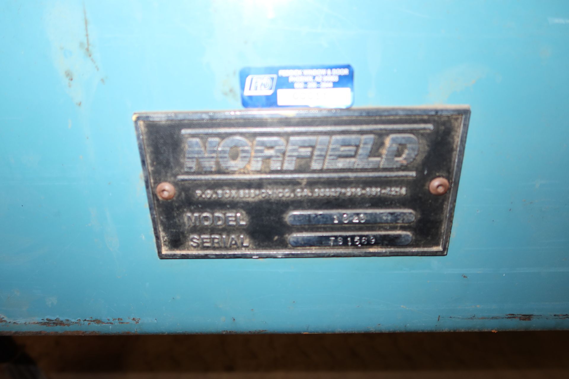 NORFIELD DOUBLE END MITER, TRIM SAW MDL. 1020 SN. ES1569 220V 3PH - Image 2 of 2