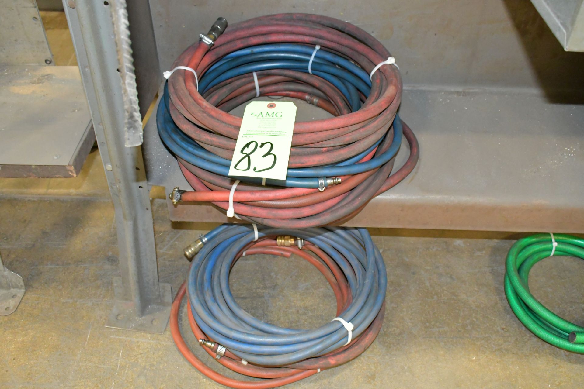 Lot-Air Hose in (2) Stacks Under (1) Bench