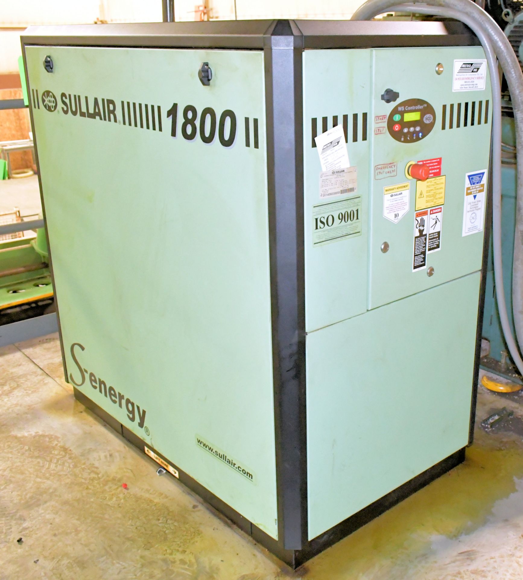 Solair Model Sullair Model 1809 AC, 28.4 BHP, Rotary Screw Air Compressor, S/n ...