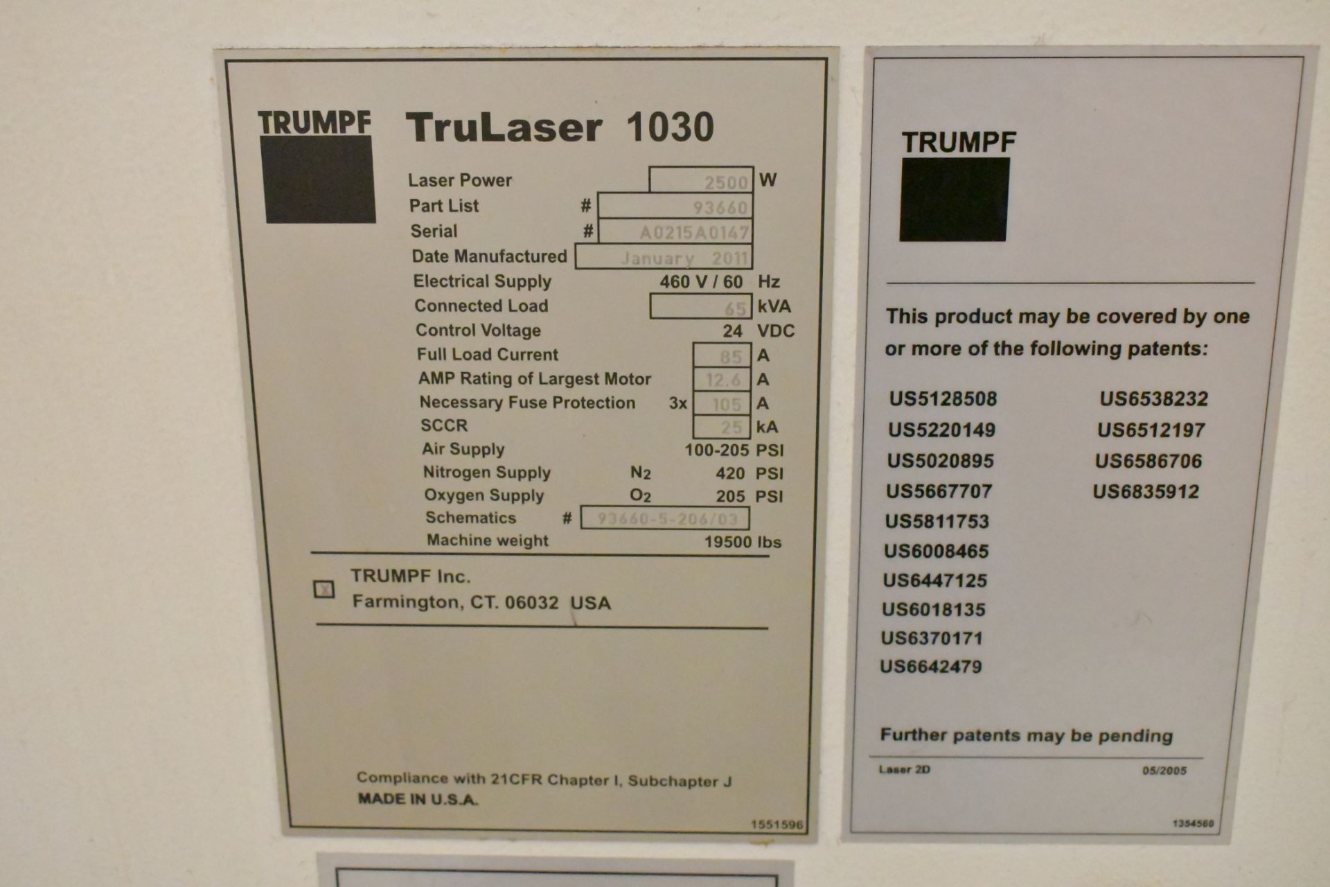 Trumpf Model TruLaser 1030, TruCoax 2500, CNC Laser Cutting Machine, S/n A0215A0147 (2011),120" x 60 - Image 6 of 9
