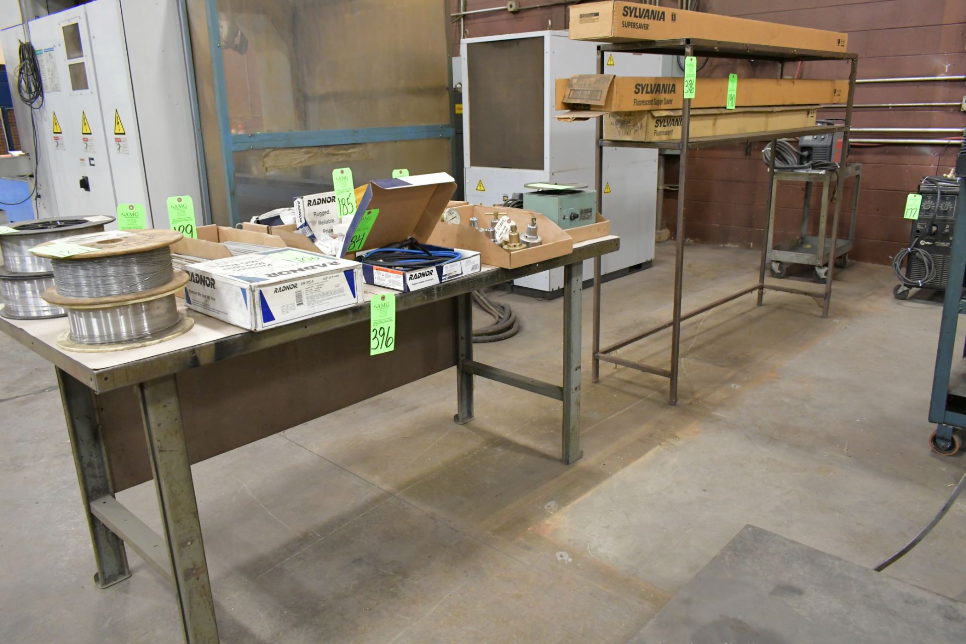 Lot-(1) Work Bench and (1) Section Light Duty Shelving, (Contents Not Included), (Not to Be