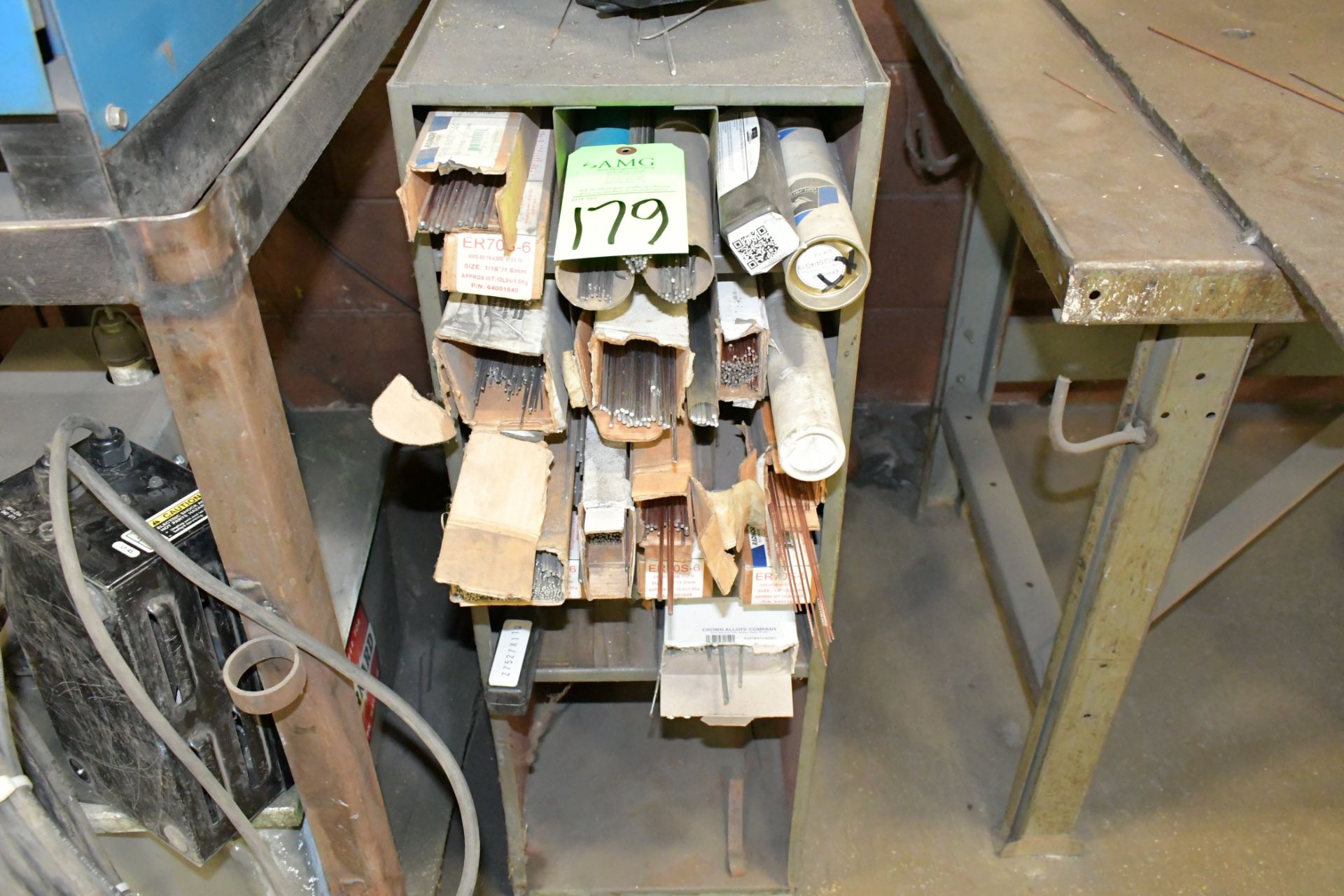 Lot-Various Packaged Tig Rods with Stand, (Welding Helmets Not Included)