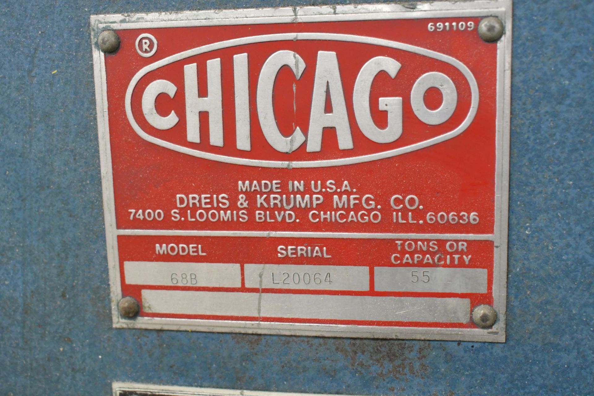 55 Ton Chicago D & K Mechanical Brake Model 68B, S/n L20064,96"OA length,Micro Back 4 axis BG, - Image 4 of 4