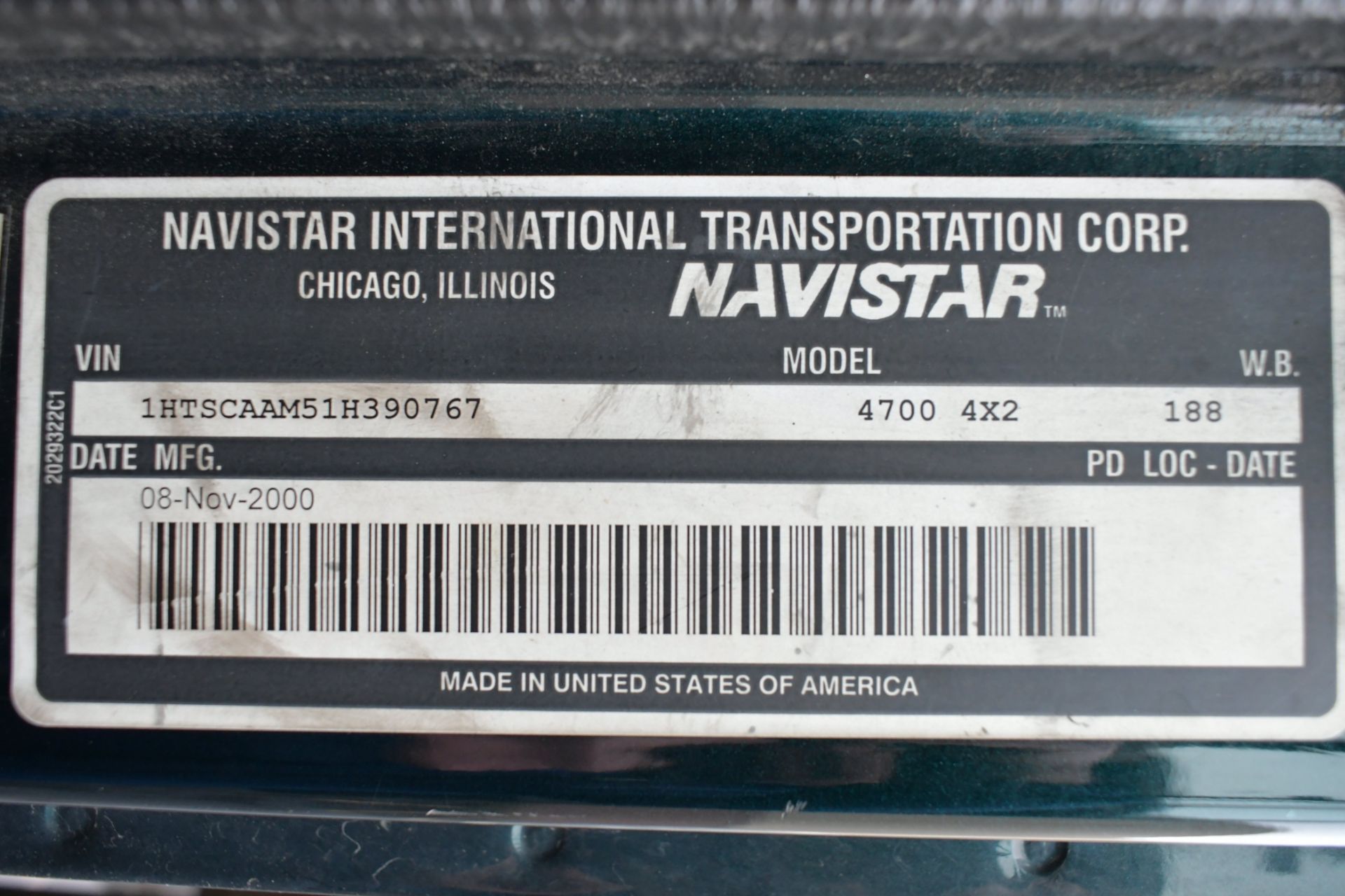 2000 Navistar International Model 4700, 4X2 188" Wheelbase Single Axle Dual Wheeled Flat Bed Stake - Image 12 of 12