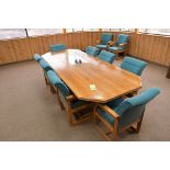Lot-(1) 10' x 4' Conference Table with (10) Chairs, (Upstairs)