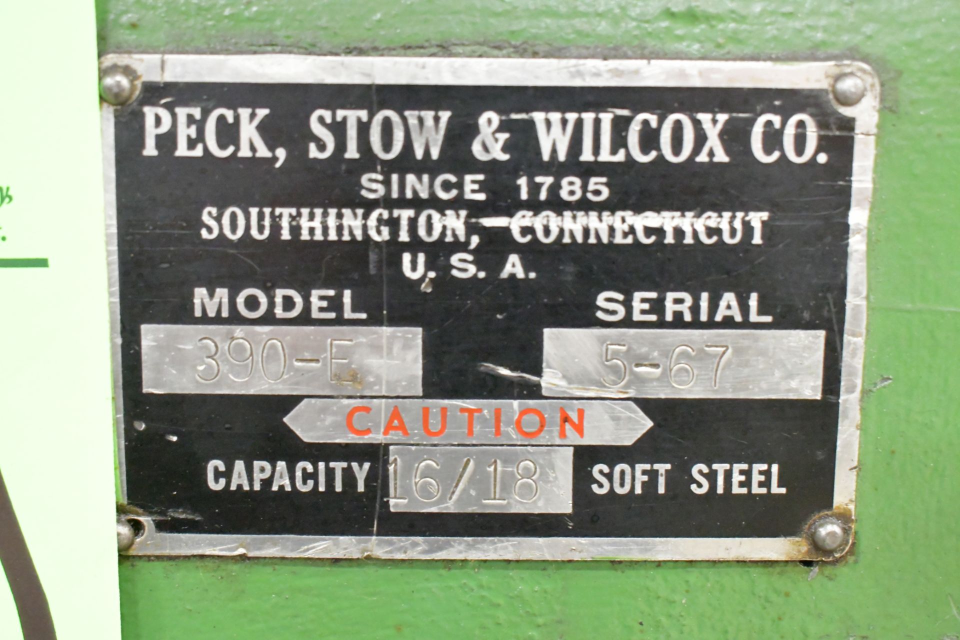 Peck, Stow & Wilcox Model 390-E, 36" Wide Manual Slip Roll Former, S/n 5-67, with Stand, (Roper - Image 3 of 3