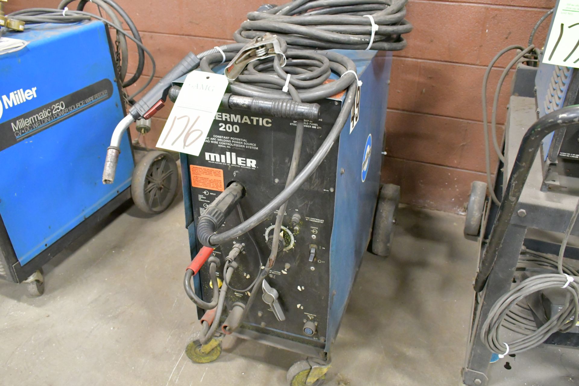 Miller Millermatic 200, 200-Amp Capacity CP DC Wire Feed Mig Welder, S/n JF896161, with Leads,