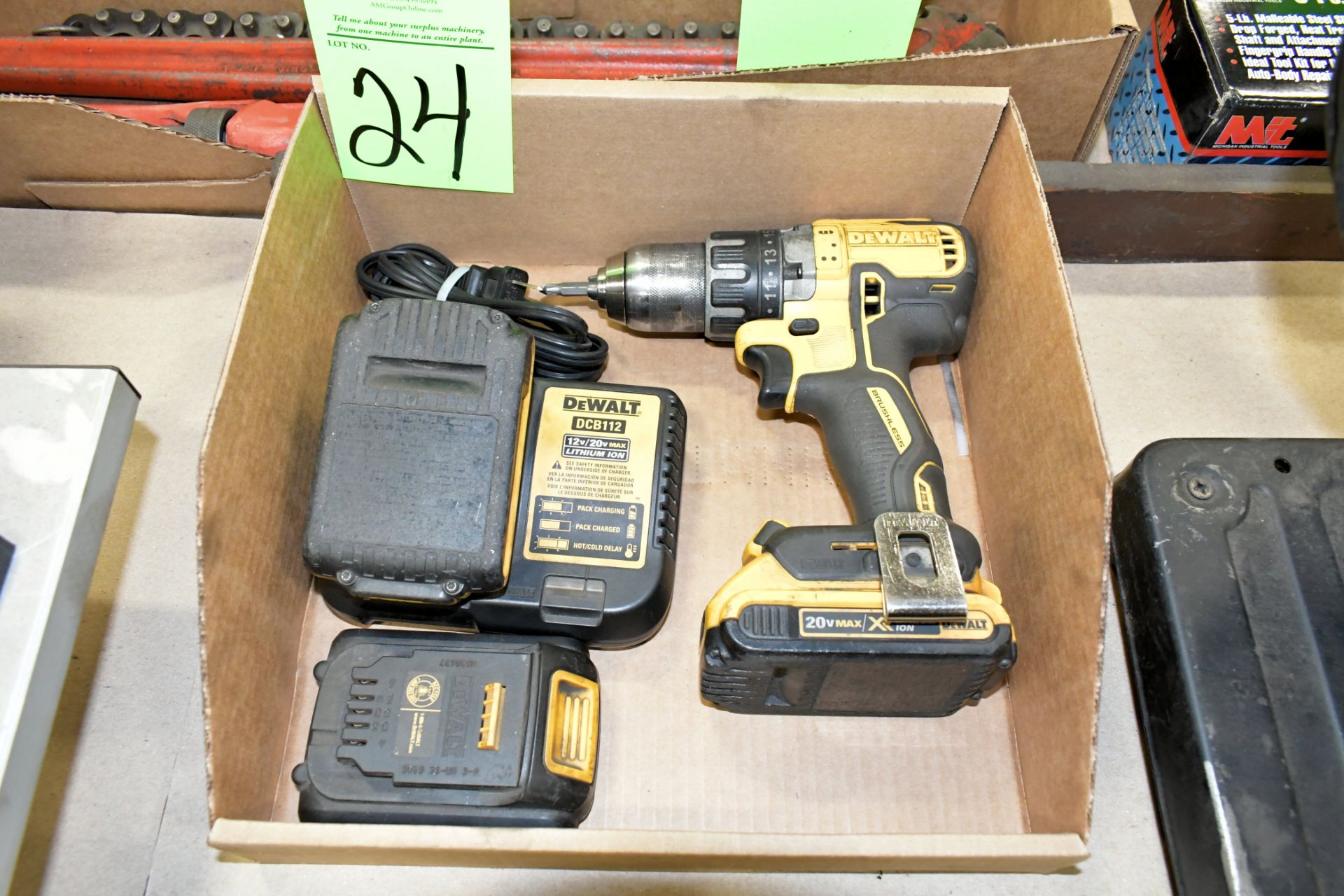 Lot-(1) DeWalt 20-Volt Cordless 3/8" Drill with (1) Charger and (3) Batteries in (1) Box