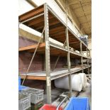 Lot-(4) Various Sections 10' High x 48"D Pallet Racking with Plywood Decking, (Contents Not