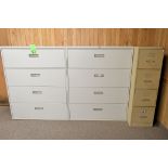 Lot-(3) Various File Cabinets, (1) Bookcase Cabinet, and (1) Short Cabinet, (Upstairs)