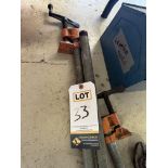 3 pipe Clamps with bolt cutters
