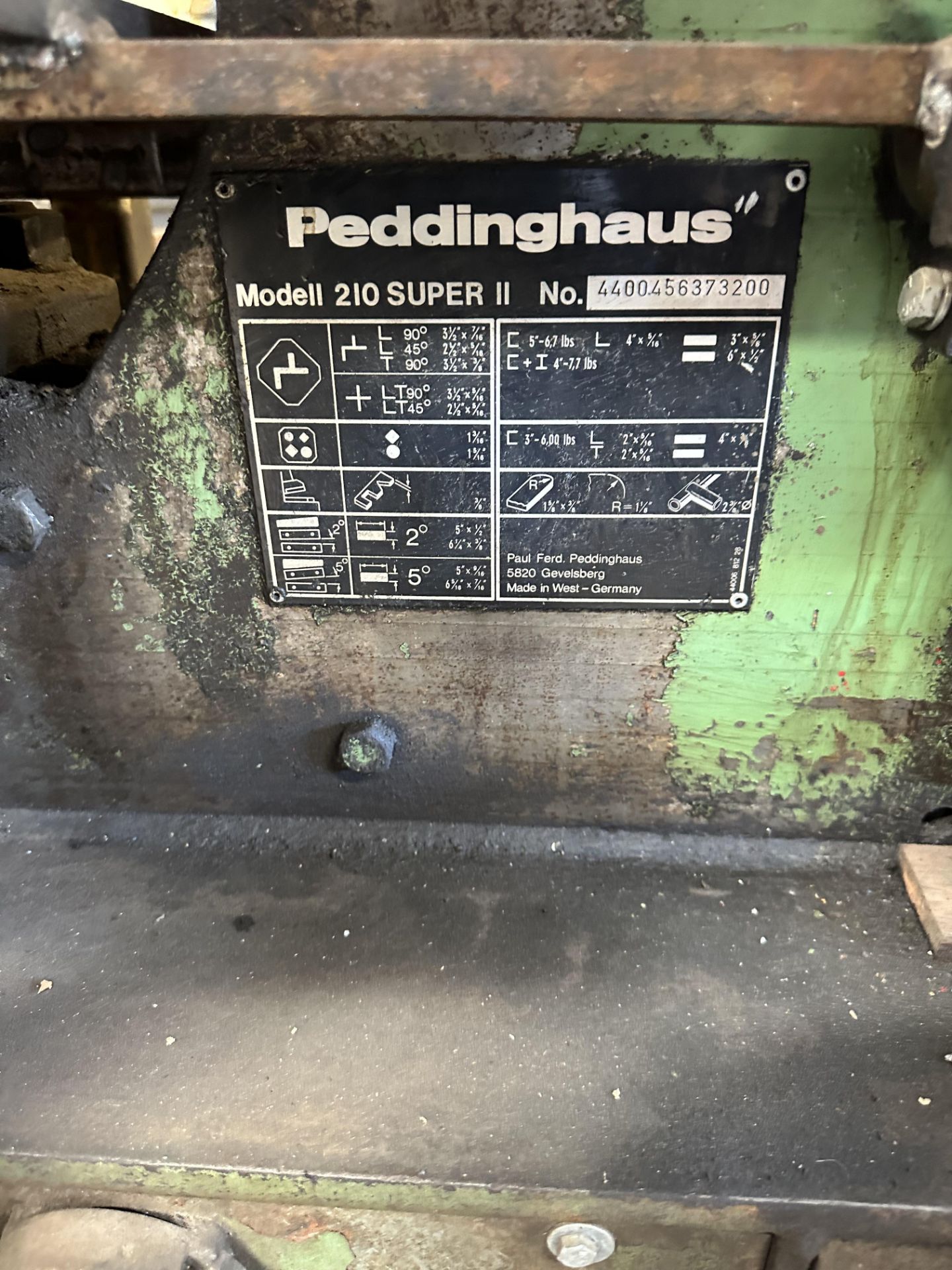 Peddinghaus Modell 210 Super ll iron worker sheer/Punch - Image 2 of 4
