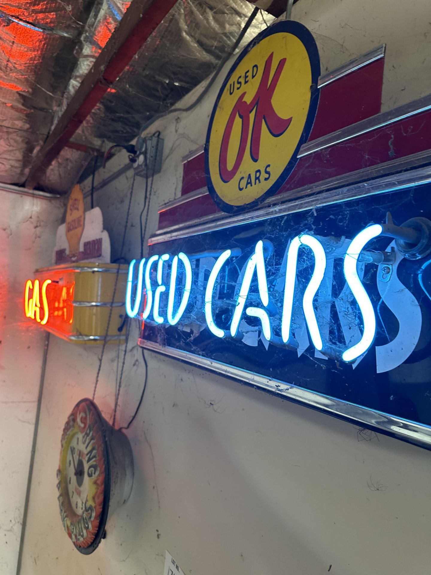 Hamms, shell gas, ace clock used ok cars neon signs - Bild 2 aus 3
