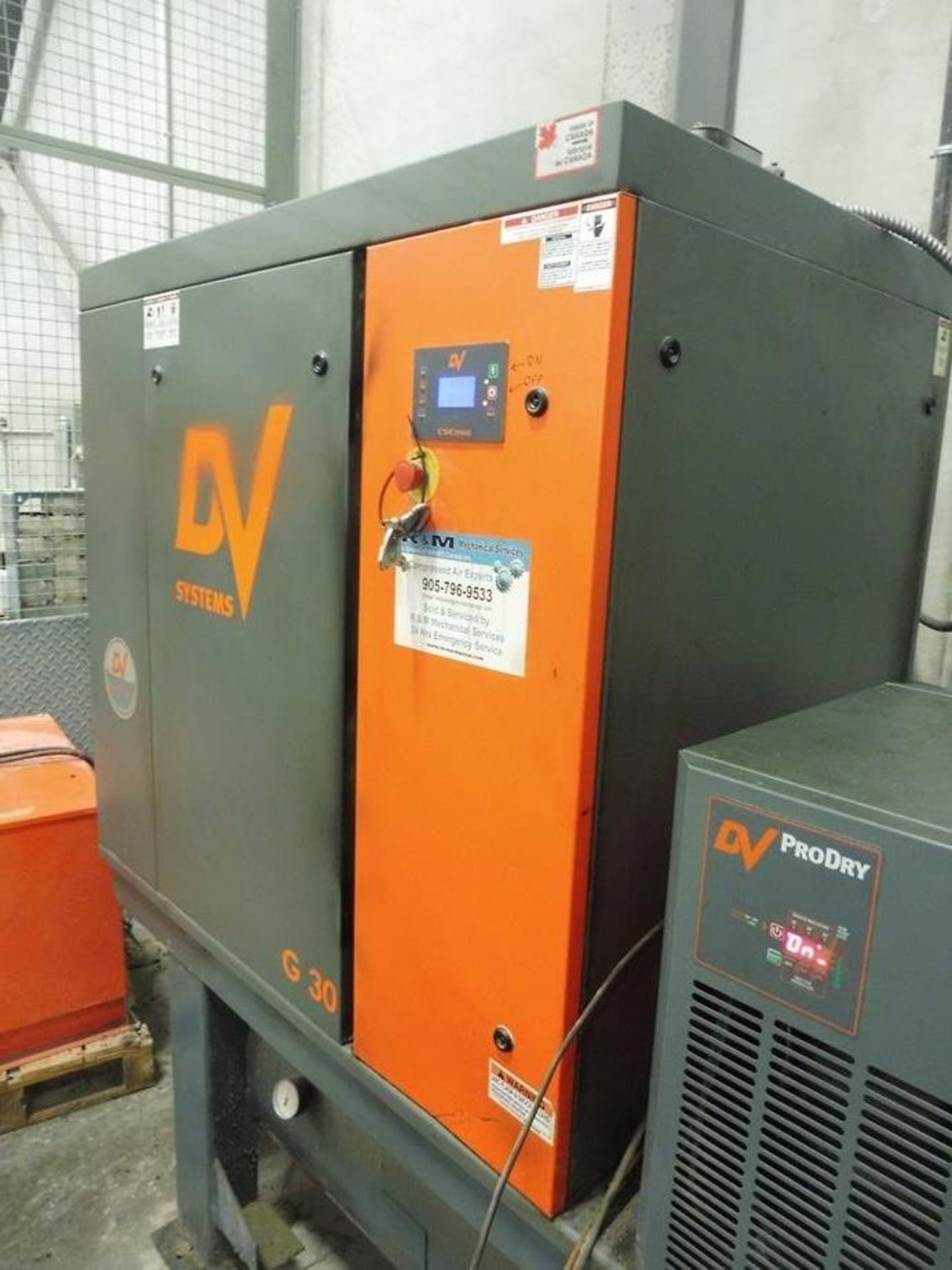 2012 DV SYSTEMS "G-30TD" Rotary Screw Air Compressor, S/N: 37993, 30 HP Capacity, W/ DV "ASD-100" - Image 5 of 6