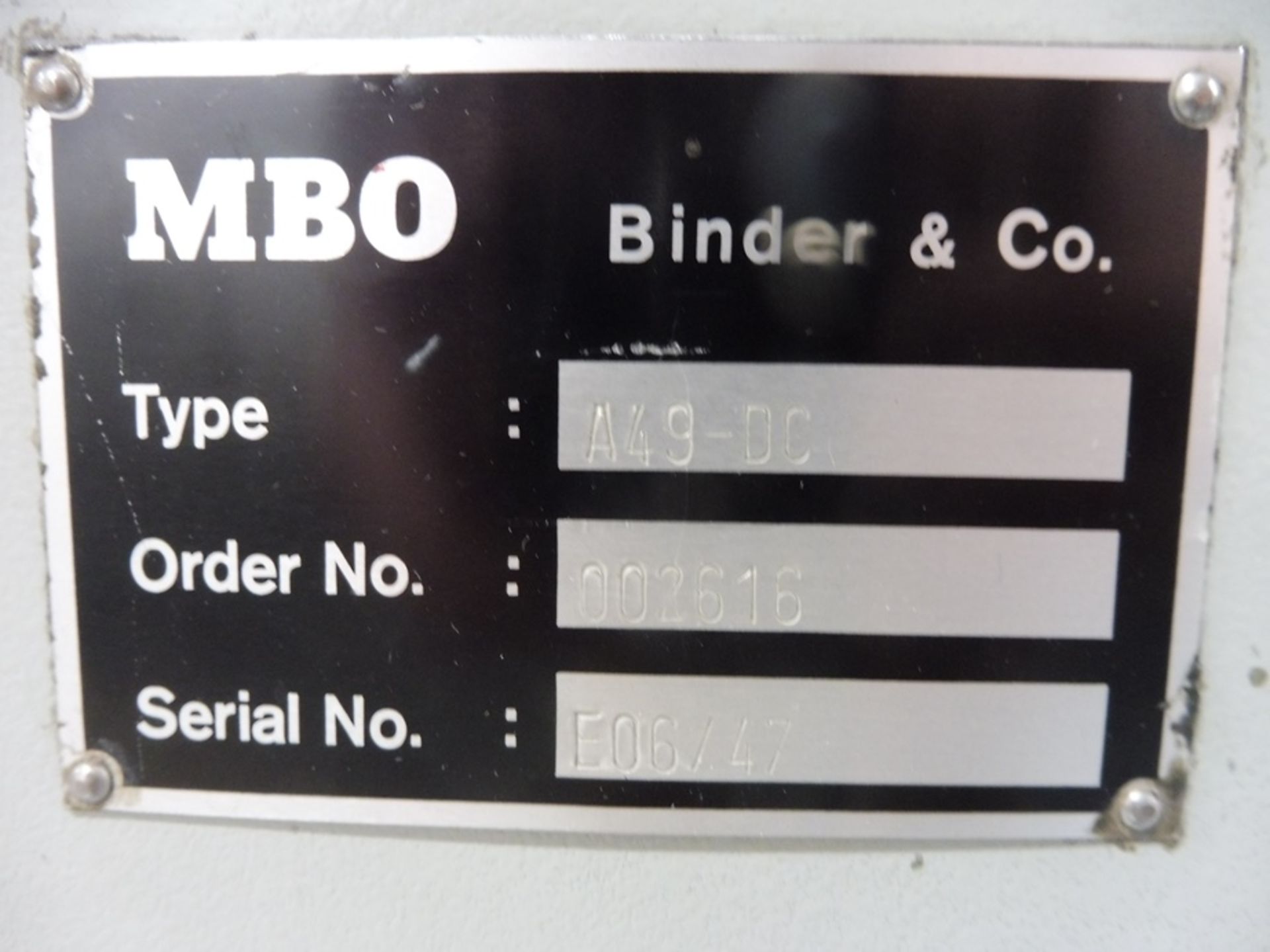 1990 MBO "T49-P" Pile Feed Paper Folder, S/N: EO6747, 4 Page Capacity, (North York Facility) - Image 3 of 4