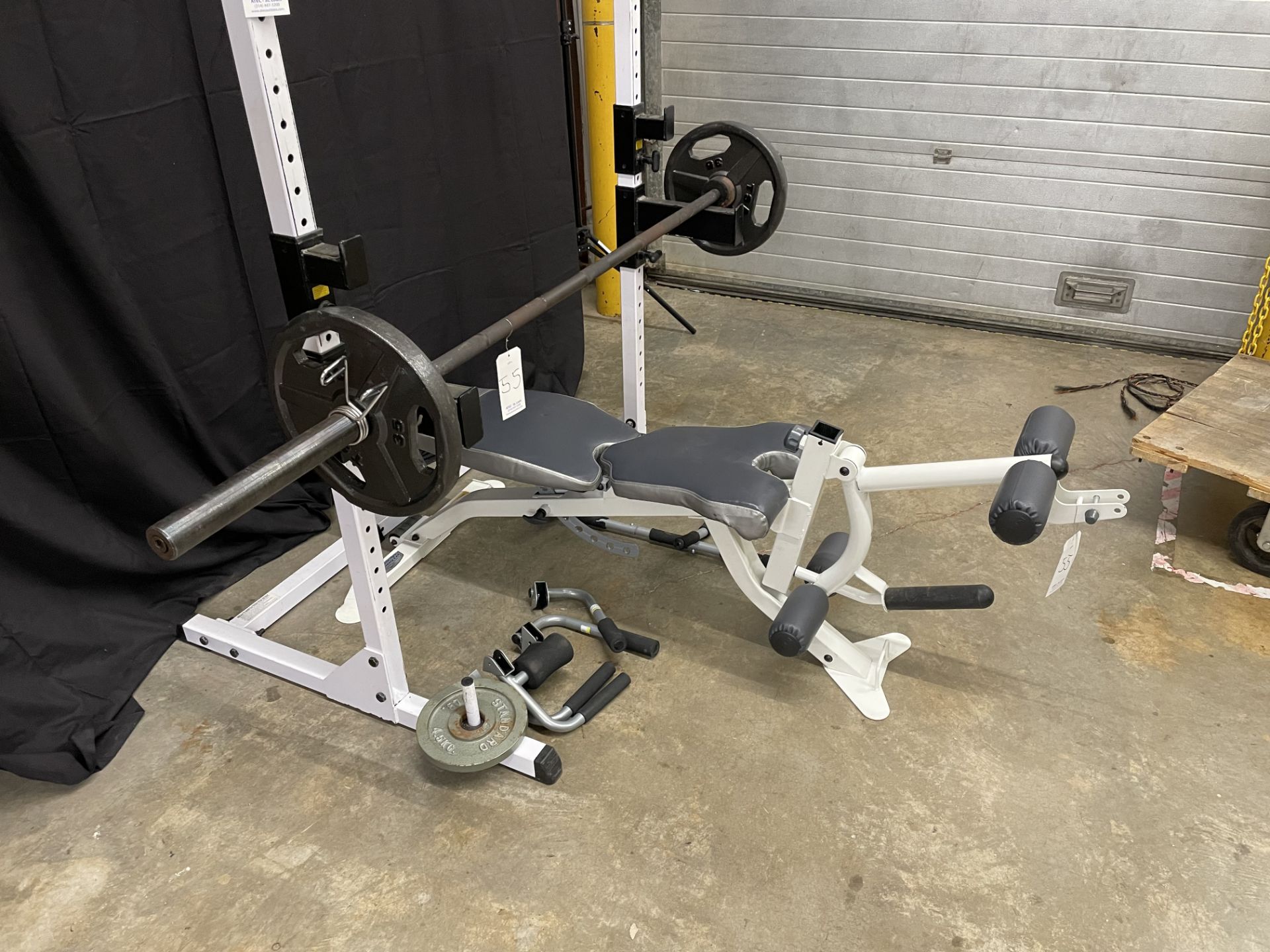 Body Solid Weight Rack w/Barbell & Bench w/Leg Ext/Curl - Image 2 of 4