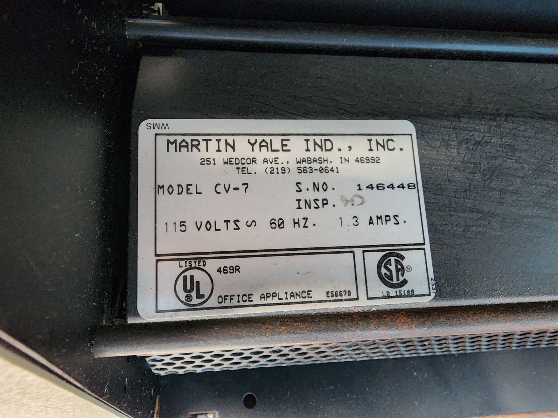 Martin Yale Model CV-7 Auto Folder, S/N 146448 - Image 2 of 7