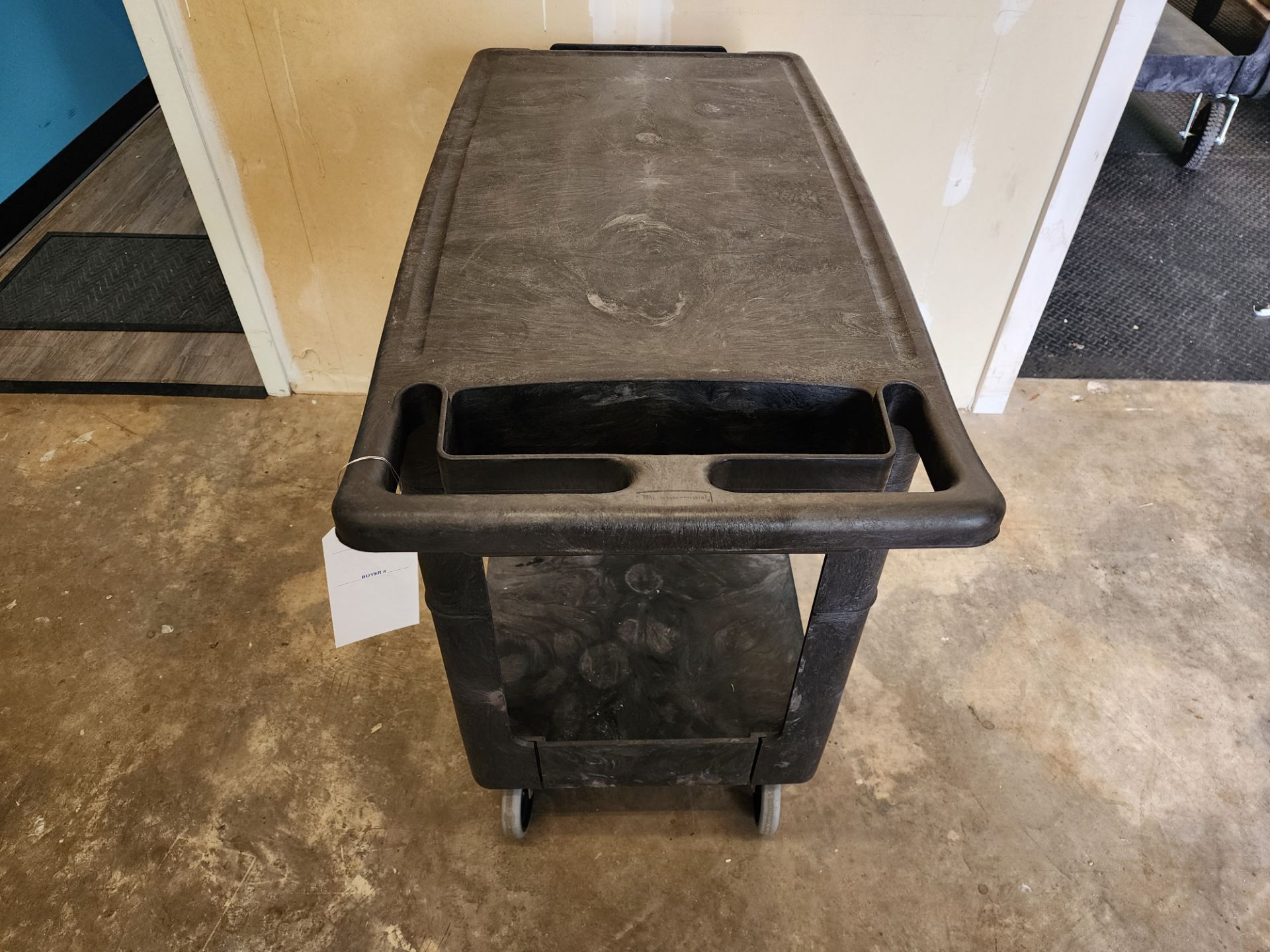 Black Rubbermaid Utility Cart, 2-Tier, 19"x30" - Image 2 of 3