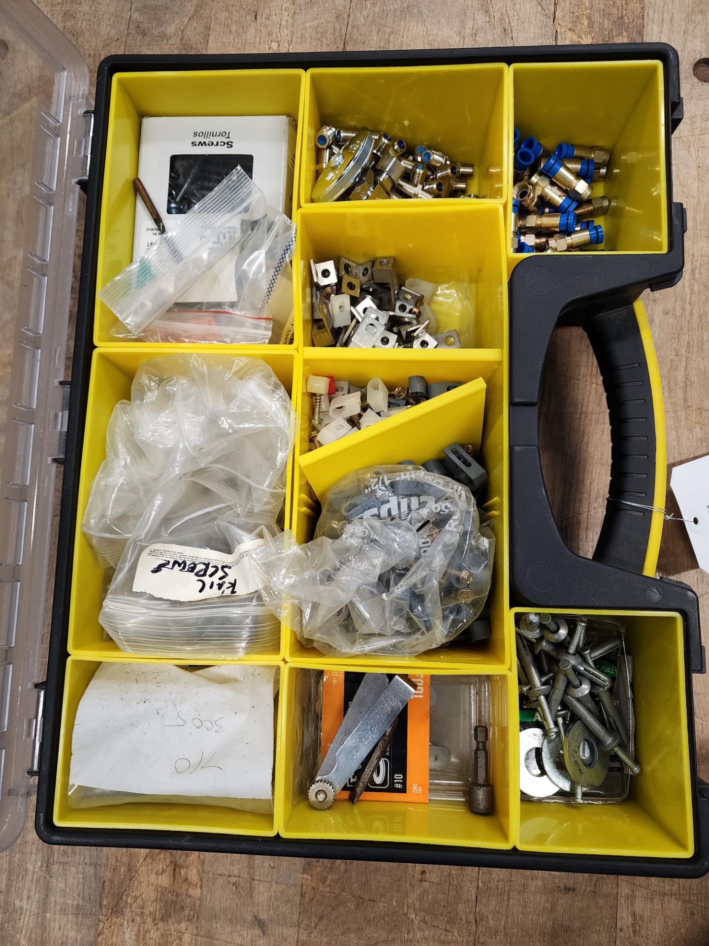 Stanley Tool Box w/Misc Screws, Clamps, Rivets, Etc - Image 2 of 11