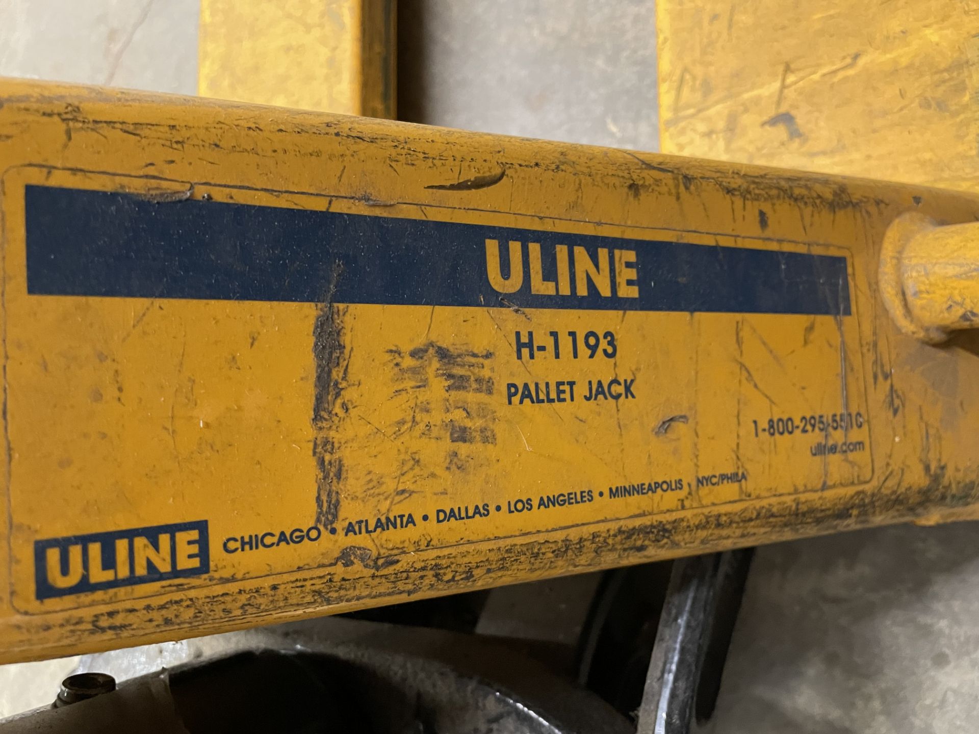 Uline Model H-1193 Narrow Fork Pallet Jack, 5,500 Lb. Capacity - Image 2 of 2