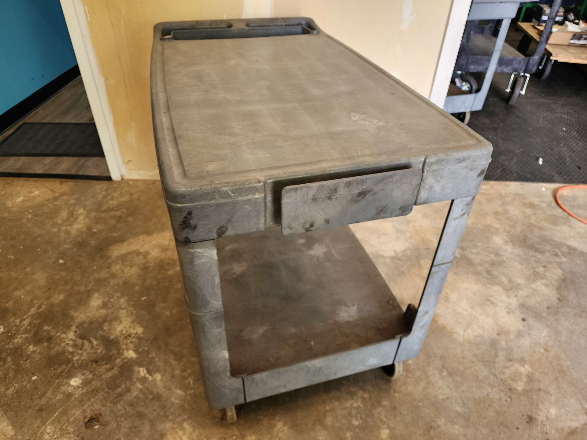 Gray Rubbermaid Utility Cart, 2-Tier, 25"x36" - Image 3 of 3